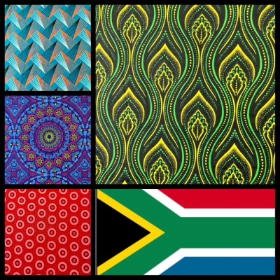 Wie eine Farbexplosion:
Shweshwe Stoffe zeigen...