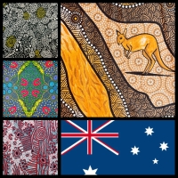 Australische Aborigine Stoffe