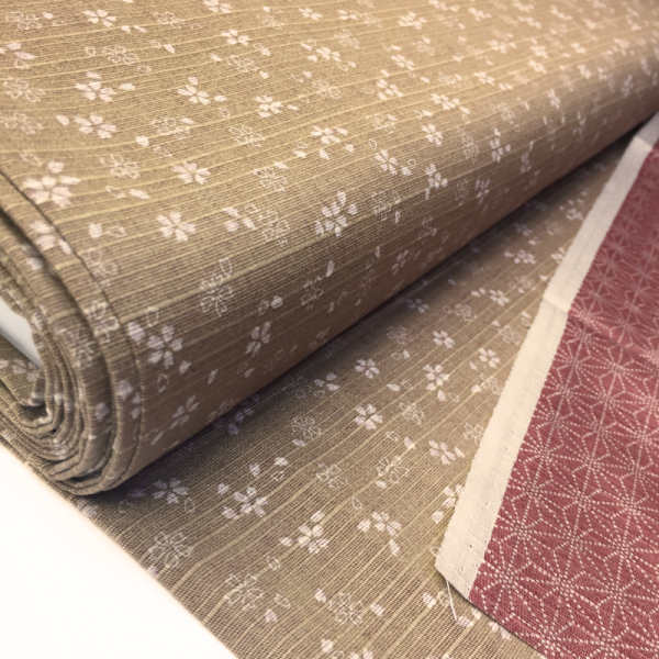 Double-Face Blume Asanoha beige rosa