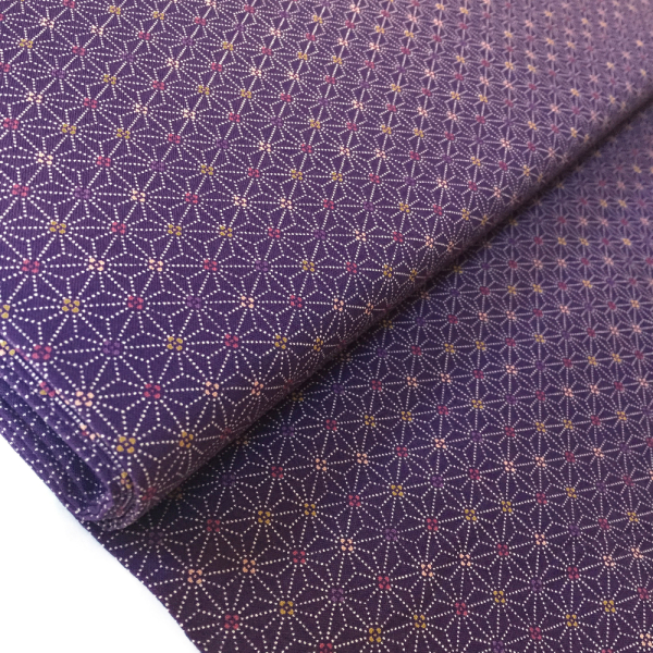 japanischer Stoff Asanoha lila