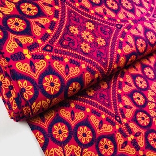 Ornament magenta-gelb-blau