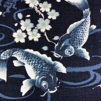 Grey Carps on navy blue