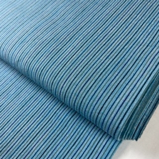 Handloom Streifen blau fein