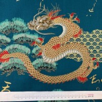 Drache und Kranich petroltürkis