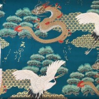 Drache und Kranich petroltürkis