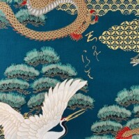 Drache und Kranich petroltürkis