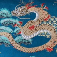 Drache und Kranich petroltürkis