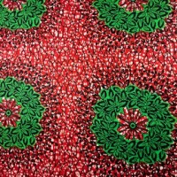 Green Wreath on orange leaves