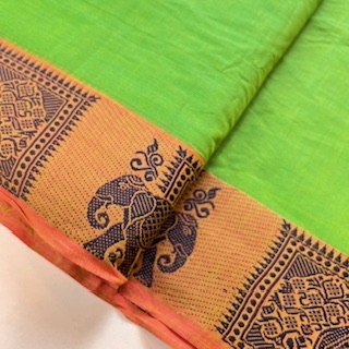 Bordürenstoff grün-hellblau