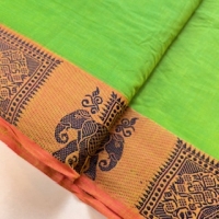 Bordürenstoff grün-hellblau