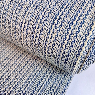 Mosel Tweed 1 blau-weiß glatt