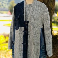 Mosel Tweed 2 weiß-blau glatt