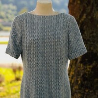 Mosel Tweed 3 blau-weiß  angerauht