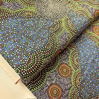 Kangaroo Grass & Bush Waterhole blue