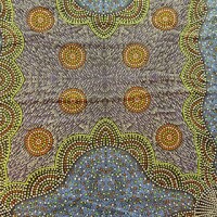 Kangaroo Grass & Bush Waterhole blue