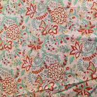 Blockprint Flower red on nude