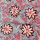 Blockprint Flower stars on light blue