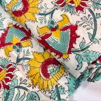 Blockprint Flower bright on white