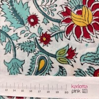 Blockprint Flower bright on white