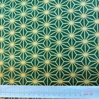 Asanoha big gold on green