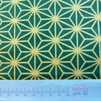 Asanoha big gold on green