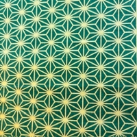 Asanoha big gold on green