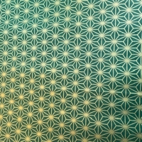 Asanoha big gold on green