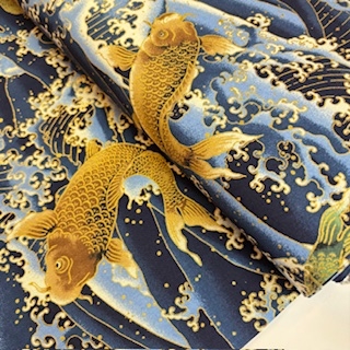 japanischer Stoff Asanoha blau