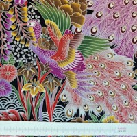 Peacock, ookiku red purple with silver seikaiha