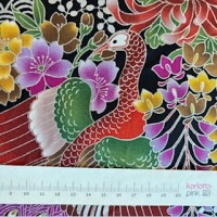 Peacock, ookiku red purple with silver seikaiha