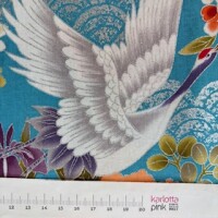 Crane light blue with silver seikaiha