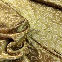 Mashru Silk Golden leaves