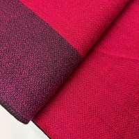 Merino Wollstoff duotone redpink- mit Bordüre purple