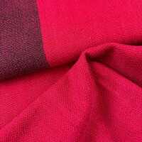 Merino Wollstoff duotone redpink- mit Bordüre purple