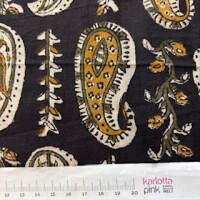 Blockprint India Paisley schwarz