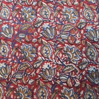 Blockprint Indian leaves on red