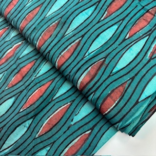 Blockprint Indian Mompel turquoise