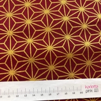 Asanoha midi gold on red