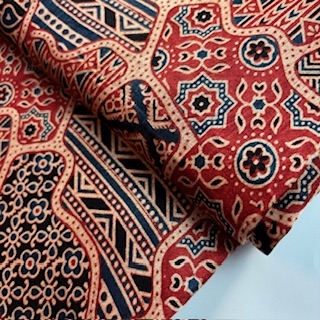 Mashru Silk Ornament red