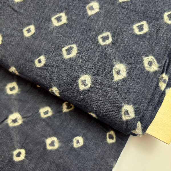 Batikprint white rings on blue