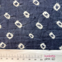 Batikprint white rings on blue