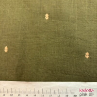 Indischer Jacquardstoff Golden drops on green