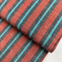 Handloom Stripes red turquoise