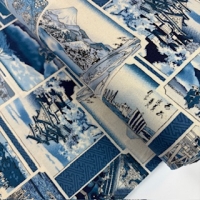 japanischer Stoff Asanoha blau