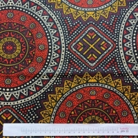 Waxprint Circles redish