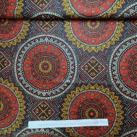 Waxprint Circles redish