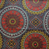 Waxprint Circles redish