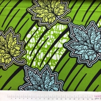 Waxprint Maple Leaf green