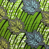 Waxprint Maple Leaf green