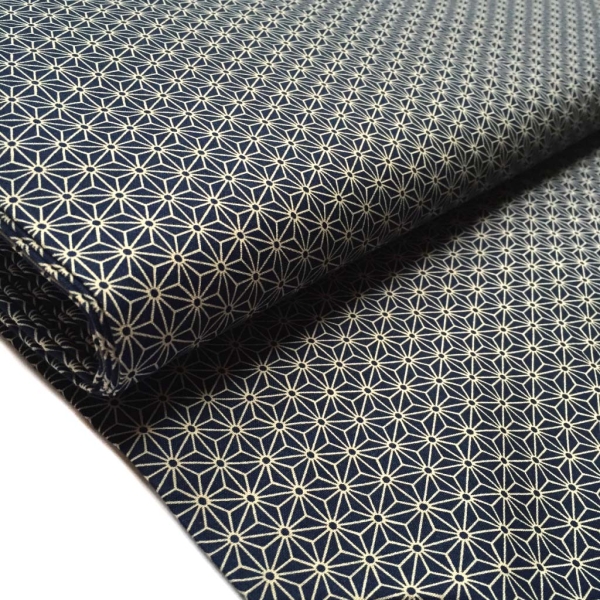japanischer Stoff Asanoha blau